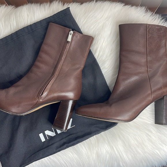 Inez Stella Dark Brown Walnut Heeled Boots for Women - Picture 4 of 7